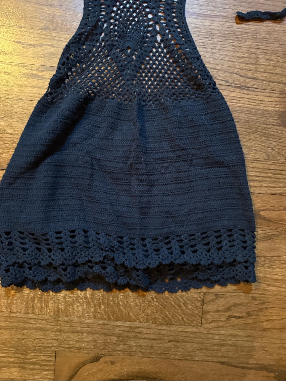 NWT Doll Swimwear Black Crochet Beach Cover-Up Dress - L - Picture 4 of 9
